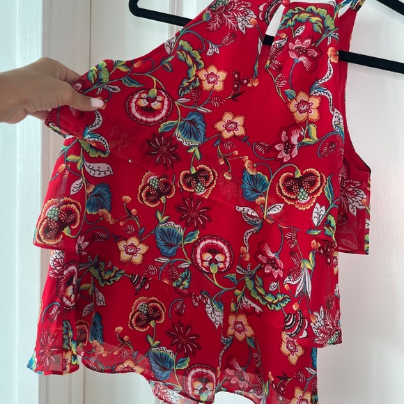 BCX Red Floral Layered Sleeveless Blouse – Size S - Picture 9 of 10